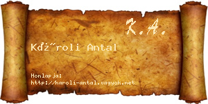 Károli Antal névjegykártya