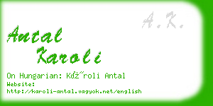 antal karoli business card